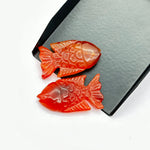 Load image into Gallery viewer, Beautiful Natural Carnelian Hand Carved Fish ~ Fish Shape Carving Orange Gemstone ~ Carving Briolette's For Jewelry ~ 1 Piece 26X17mm approx