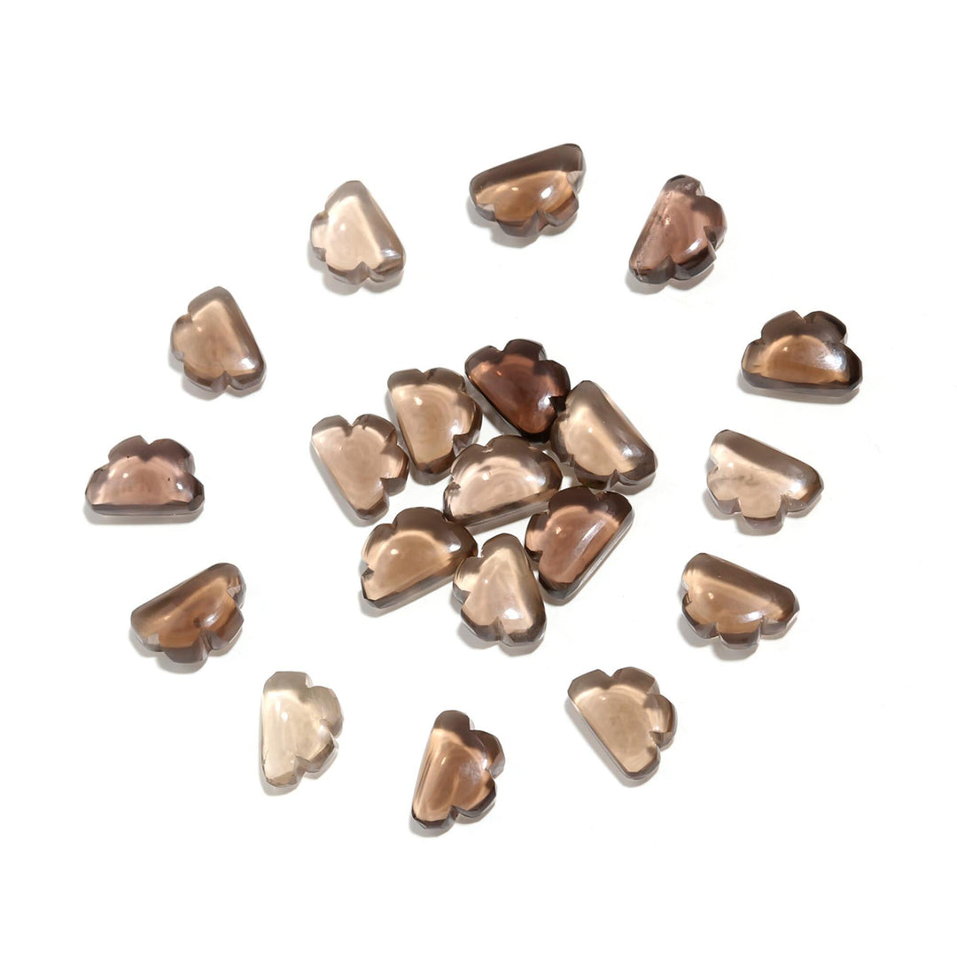 Carved Smokey Quartz Clouds Shape Beads, Natural Smokey Quartz Smooth Cloud Shape Beads, Cloud Gemstone Charms, 12 MM Loose Briolettes