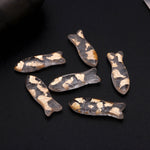 Load image into Gallery viewer, Hand Carved Crystal Doublet Fish Carving Beads, Golden Shine Crystal Doublet Fish Gemstone, 30 MM