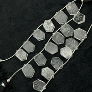 Incarved Crystal Quartz Hexagon Gemstone Beads: Handmade Jewelry Making (11x16 mm)