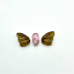 Load image into Gallery viewer, natural tourmaline Butterfly Shape Carving, Hand carved tourmaline Butterfly loose carving, carved butterfly for jewelry Making 19x9mm.