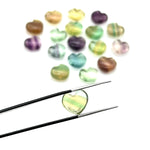 Load image into Gallery viewer, Natural Rainbow Fluorite Heart Shape Briolette's, AAA Fluorite Smooth Heart Shape Beads, AAA Hand Carved Charm for Jewelry Making 12 MM