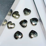Load image into Gallery viewer, 5,6,7,8,9,10 Pcs 100% Natural Pyrite Heart Shape Faceted Gemstone, carved Heart Shape Faceted Gemstone, loose Gemstone  For Jewellery 8 mm