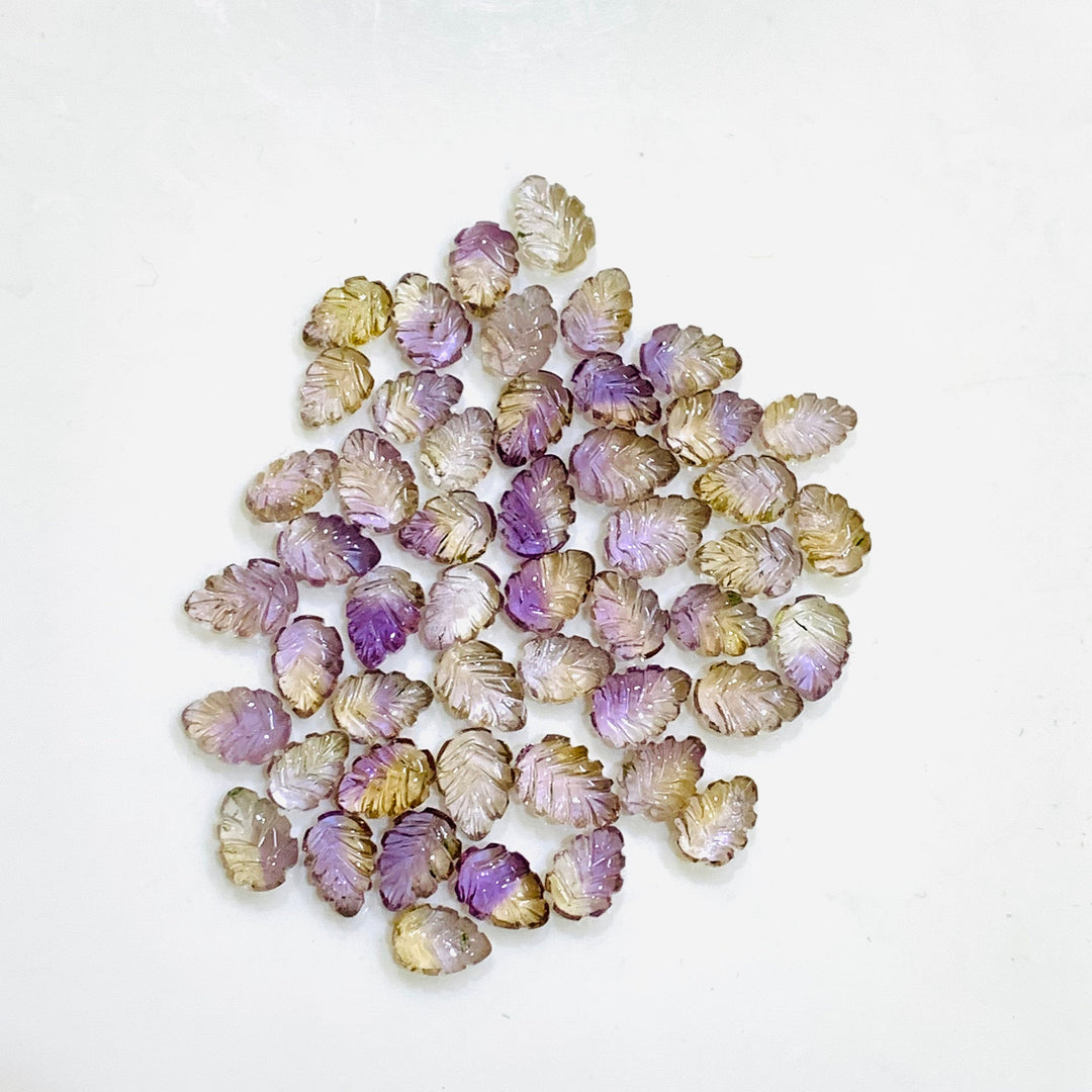 AAA Quality 100% Natural Ametrine Leaf Shape Briolettes Carving Gemstone, Leaf Shape Carved Gemstone, Gemstone For Jewellery 10-13 mm