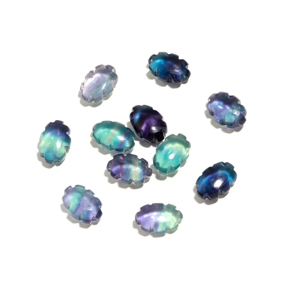 Pretty Rainbow Fluorite Clouds Shape Beads, Multi Fluorite Smooth Cloud Beads, Carved Cloud Gemstone Charms, 12 MM, Loose Carved Briolettes