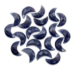 Load image into Gallery viewer, Faceted Iolite Crescent Moon Beads: Hand-Carved Gemstone Charms