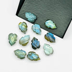 Load image into Gallery viewer, Flashy Labradorite Leaf Shape Carving Gemstone Beads, 9X13 MM Leaves Shape Loose Briolette's, Blue Fire Beads For Jewelry, Wholesale Beads