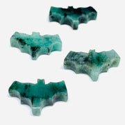 2,3,4,5 Pcs Natural Emerald Hand Carved Bat Shape, Bat Shape Gemstone For Jewellery, Bat Shape Gemstone, 20X10 mm