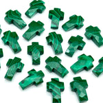 Load image into Gallery viewer, Natural Malachite Cross Shape Beads ~ Malachite Carvig Gemstone Beads ~ Faceted Malachite Beads ~ 15 MM Cross Charm Beads ~ Holy Cross Beads