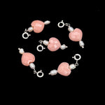 Load image into Gallery viewer, Fancy Pink Opal and Pearl Charms, Heart &amp; Oval Pearl Silver Charms, Gemstone Beads, Craft Making, 925 Silver Charms, Wholesale Gemstone