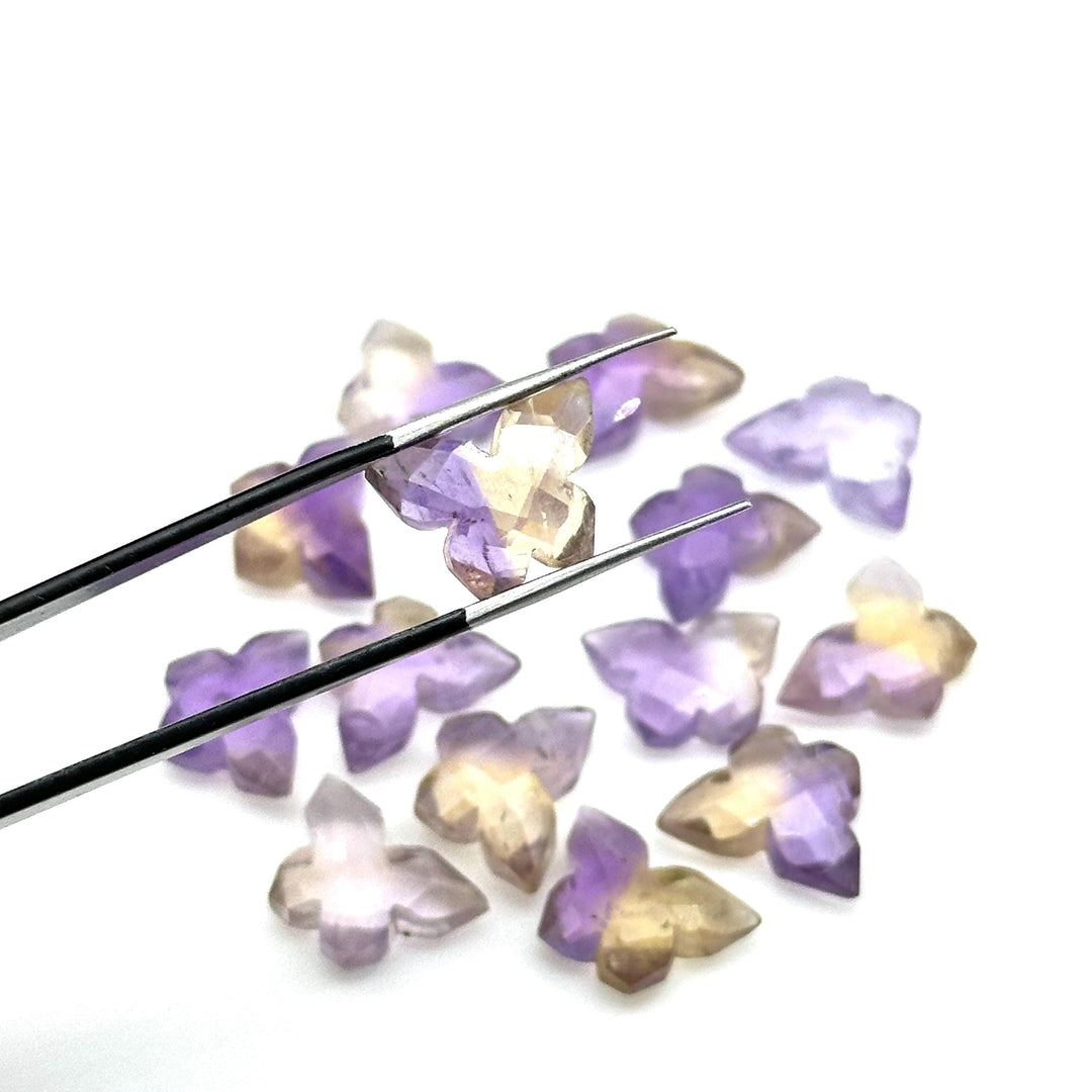 Natural Ametrine Butterfly Shape Beads, Faceted Carving Gemstone Beads, Incest Carving Beads For Jewelry, Butterfly Charms Beads 14x10 MM