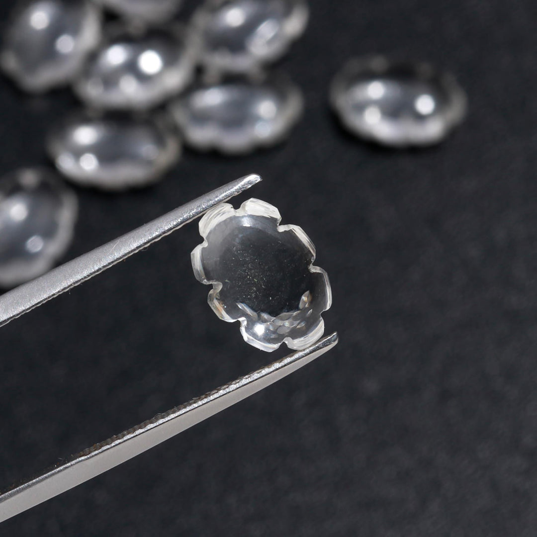 Natural Crystal Quartz Clouds Shape Beads, Faceted Clear Quarz Cloud Shape Beads, Carved Cloud Shape Charms, 12 MM, Loose Carved Briolettes