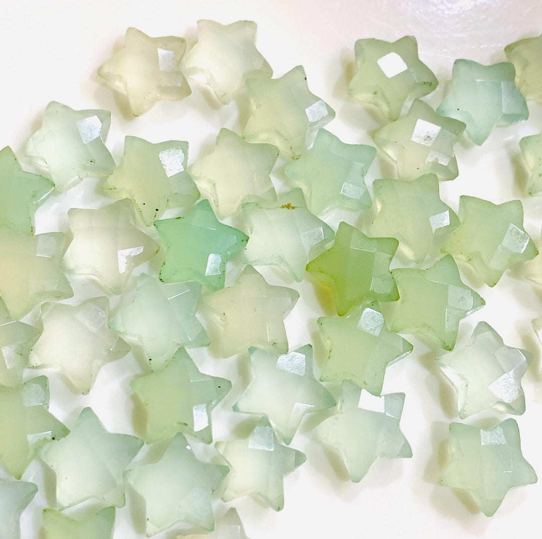 Amazing Aqua Chalcedony Star Shape Briolettes, Faceted Hand Carved Star Shape Gemstone Beads For Jewlery, Blue Chalcedony Star Charms, 10 MM