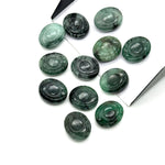 Load image into Gallery viewer, Natural Emerald Evil Eye Shape Briolettes, AAA Emerald Eye Shape Carved Beads, Evil Eye Protection Gemstone Beads, 12 MM, Green Eye Charms