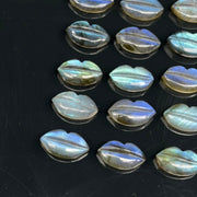 Flashy Labradorite Lips Shape Beads, Handmade Carving Lips Shape Gemstone Beads, Lips Shape Fancy Charms, 14X8 MM Blue Fire Gemstone Beads