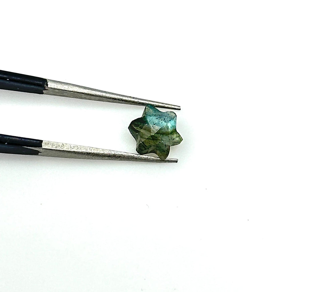 Flashy Labradorite Little Stars, Natural Labradorite Star Shape Beads, 6 MM Star Shape Gemstone for Jewlery, 6 Sides Carving Star Beads