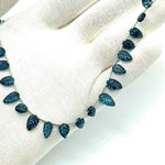 Load image into Gallery viewer, Fancy London Blue Topaz Leaf Shape Beads, Coated Blue Topaz Leaf Briolette's, Hand Carved Beads For Jewelry 8-11 mm, 8" Strand Loose Beads