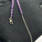 Load image into Gallery viewer, Dainty Natural Amethyst Beaded Necklace, Amethyst Faceted Rondelle Beads Necklace, Purple Beads Necklace For Women's, Gemstone Necklace