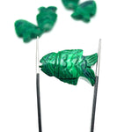 Load image into Gallery viewer, Natural Malachite Carved Fish Shape Gemstone, Hand Carved Fish Shape Gemstone, Jewelry Making Gemstones, 17X26 MM, Blue Fish Charm Pendant