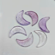 1,2,3,4 Pcs Natural pink amethsy Hand Carved moon Shape, Carved moon Shape Gemstone For Jewellery,moon Shape Gemstone, 17mm