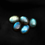 Load image into Gallery viewer, Natural Labradorite Oval Shape Beads, Hand Carved Smooth Gemstone Beads, Loose Carving Beads 12X16 MM Oval Charms For Jewelry Making