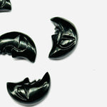 Load image into Gallery viewer, AAA Natural Black Onyx Moon Face, Black Onyx Half Moon Carvings, 18X13 MM, Jewelry Making Carving Gemstone, Carved Face Crystal, Face Charm