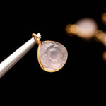Load image into Gallery viewer, Natural Rose Quartz Flower Heart Shape pendant 17mm, 925 sterling  silver gold plated pendant