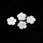 Load image into Gallery viewer, 1 Pc White Pearl Flower Shape Carved Beads, Natural Mother of Pearl Flower Shape Gemstone, Carved Flowers Beads, 23 MM, Center Drill