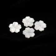 1 Pc White Pearl Flower Shape Carved Beads, Natural Mother of Pearl Flower Shape Gemstone, Carved Flowers Beads, 23 MM, Center Drill