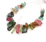 Load image into Gallery viewer, Natural Tourmaline Stick Shape Beads, Multi Tourmaline Rough Pencil Beads, Tourmaline Side Drill Jewelry Beads, 6-15 MM, 4" Strand