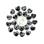 Load image into Gallery viewer, Snowflake Obsidian Heart Shape Briolette's, Faceted Heart Shape Beads, Jewelry and Craft Wholesale Beads 8 MM, Hand Carved Gemstones