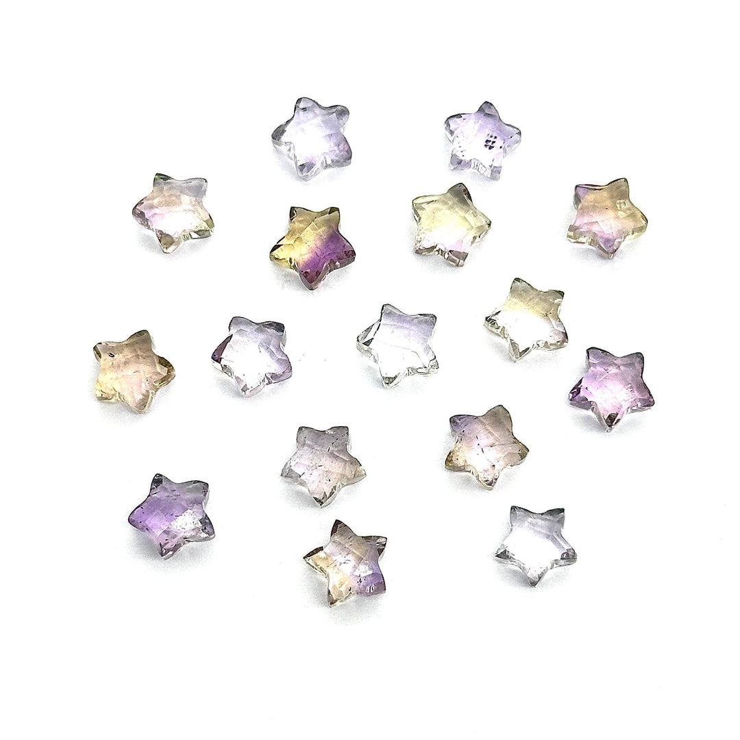 Natural Ametrine Faceted Stars Shape Beads, AAA Ametrine Star Shape Briolette's, 8 MM Star Loose Gemstone Beads For Jewelry Making
