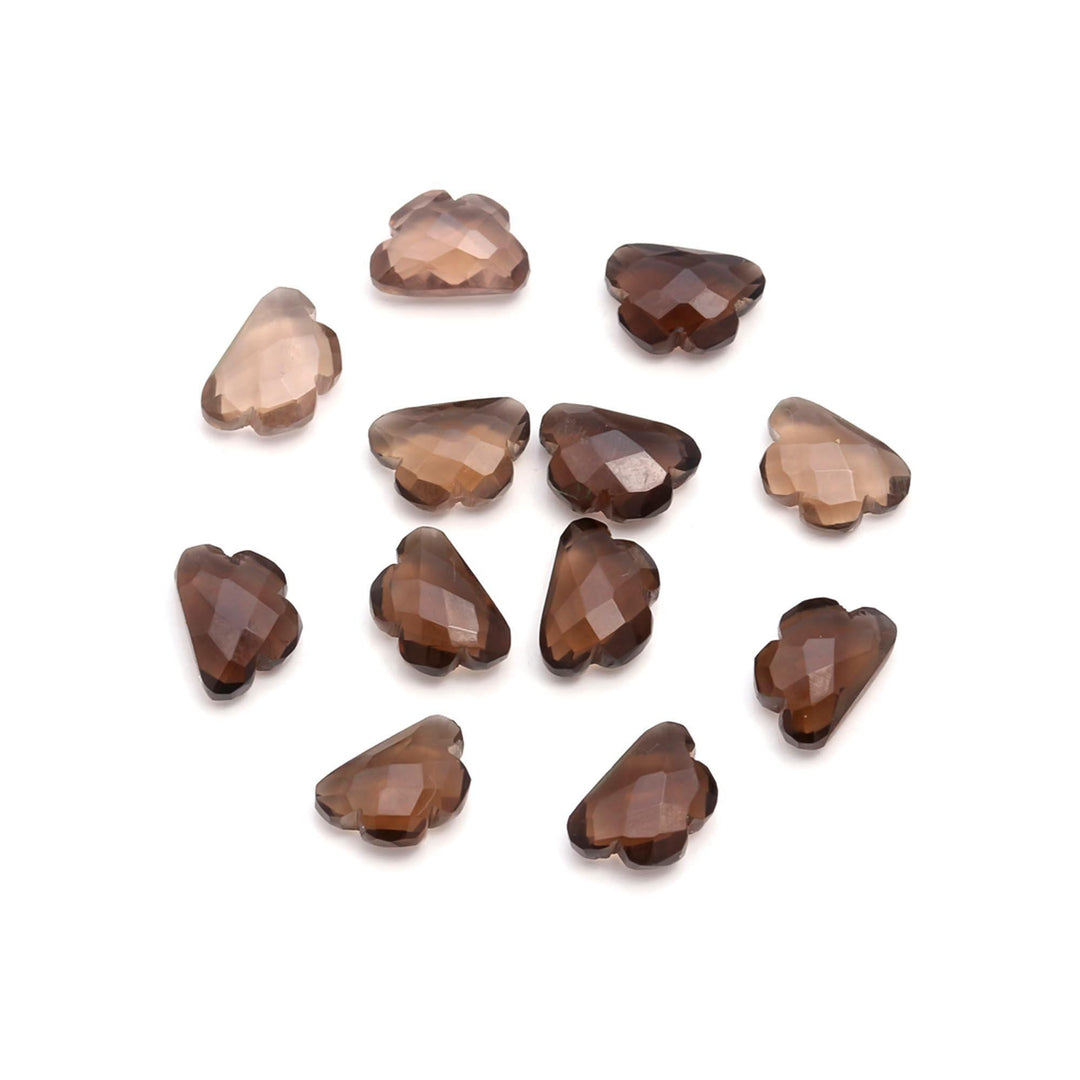 New! Smokey Quartz Clouds Shape Beads, Natural Smokey Quartz Faceted Cloud Shape Beads, Carved Cloud Gemstone Charms, 12 MM Loose Briolettes