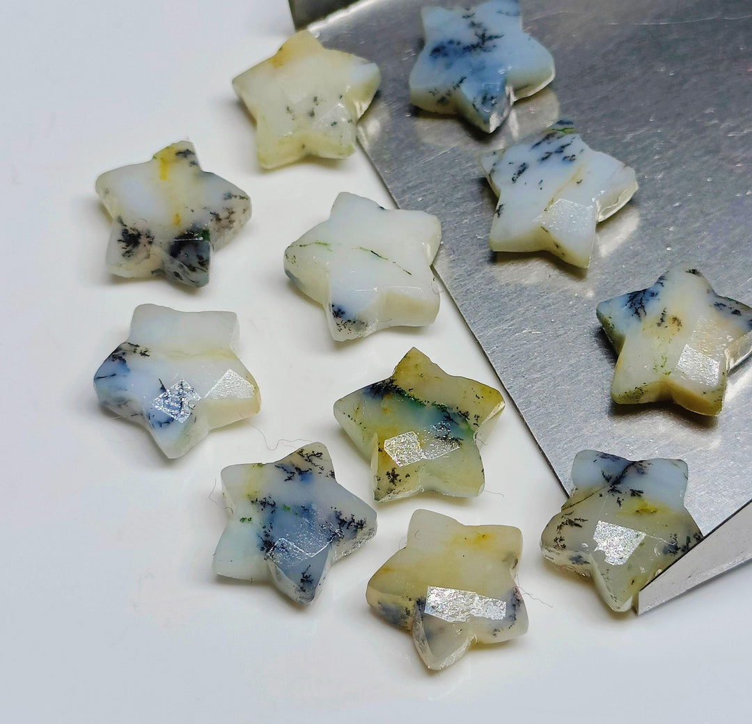 Natural Howlite Faceted Star Shape Briolettes, AAA Howlite Hand Carved Star Shape Beads, Loose Gemstone Star Shape Beads, 10 MM