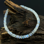 Load image into Gallery viewer, Top Quality Rainbow Moonstone Beads Bracelet, Natural Blue Flash Beads Bracelet, White Rainbow Bracelet, Gemstone Silver Anklet For Girls