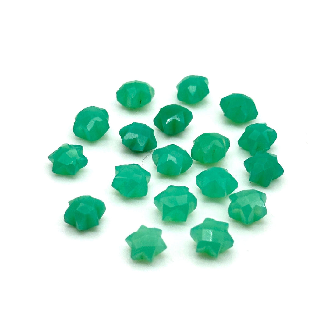 Natural Chrysoprase Little Stars, Green Chrysoprase Star Shape Beads, 6 MM Star Shape Gemstone for Jewelry, 6 Sides Carving Star Beads