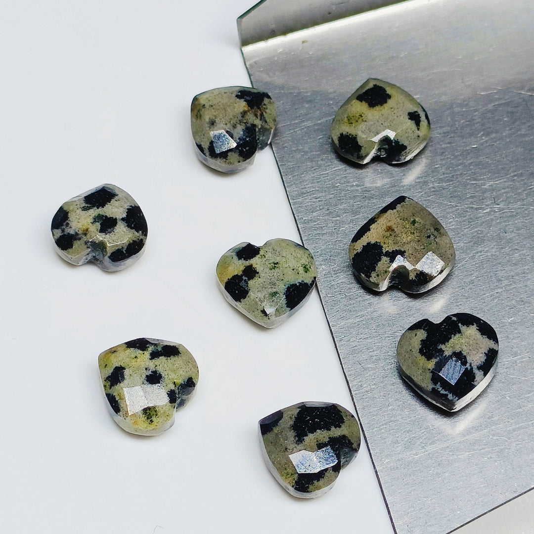 5,6,7,8,9,10 Pcs 100% Natural Jesper Heart Shape Faceted Briolettes, Heart Shape Faceted Gemstone, loose Gemstone  For Jewellery 8 mm