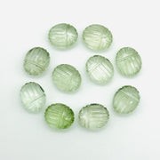 Natural Green Amethyst Scarab Shape Briolette, Amethyst Sracab Carving Beads, Beetle Shape Hand Carved Stones, 12 MM, Insect & Scarab Charm