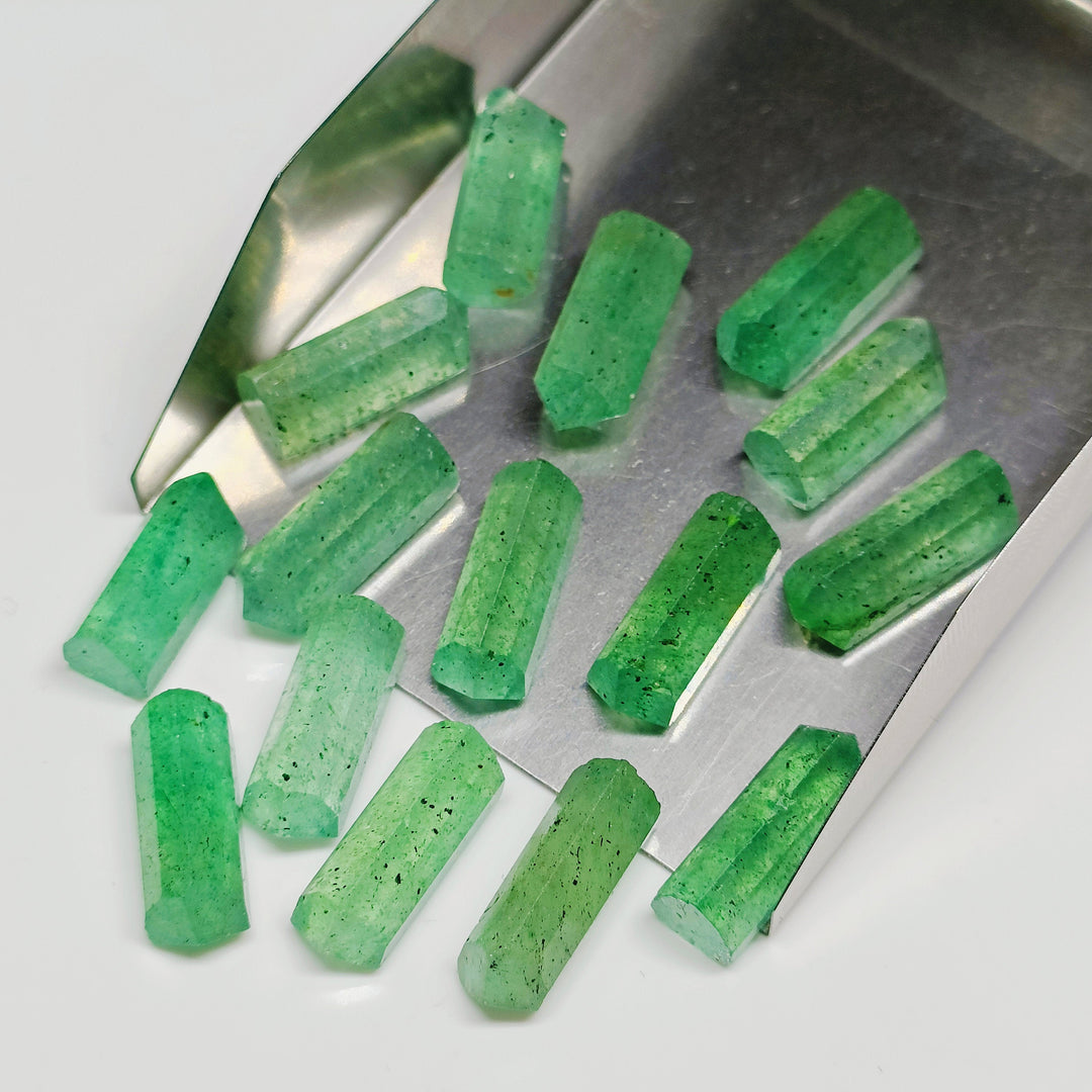 2,3,4,5,6 pcs100% Natural Green strawberry Faceted Pencil Shape Loose Gemstone,Green strawberry Loose Gemstone, Gemstone for Jewlery 15X6 mm