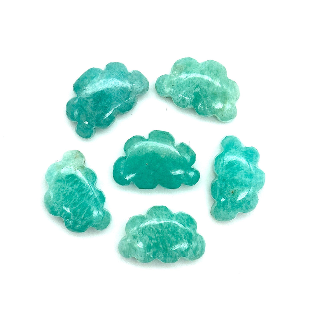 Natural Amazonite Clouds Shape Beads, AAA Amazonite Cloud Shape Stone, Smooth Gemstone For Jewlery 17X12 MM, Hand Carved Clouds, Flat Back