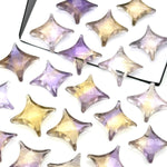 Load image into Gallery viewer, Natural Ametrine Ninja Star Shape Carving Beads, Fancy Star Shape Gemstone Beads, 11X15 MM Jewelry Making Star Shape Briolettes Loose Beads