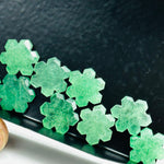 Load image into Gallery viewer, Beautiful Green Strawberry Flower Shape Beads, Hand Carved Flower Shape Gemstone, 11 MM Hexagon Shape Charm Beads For Jewelry, Cut Stones