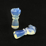 Load image into Gallery viewer, Amazing Opalite Hand Shape Carving, Flashy Opalite Punch Shape Stone, 27 MM Loose Hand Fist Charm For Jewelry Making, Hamsa Charms