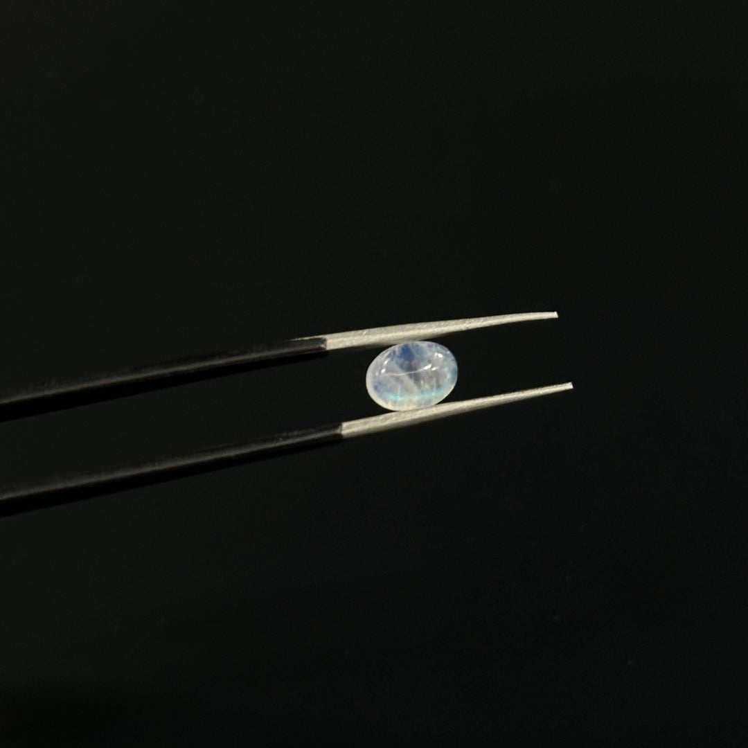10 pcs Natural Rainbow Moonstone Smooth Mix Shape Cabochons, Blue Rainbow Moonstone Beads, Natural Blue Fire Loose Gemstone For Jewelry