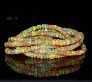 Excellent Yellow Ethiopian Opal Faceted Beads, High Flashy Fire Opal Gemstone Beads, Welo Opal Faceted Jewelry Beads, 4-5 MM