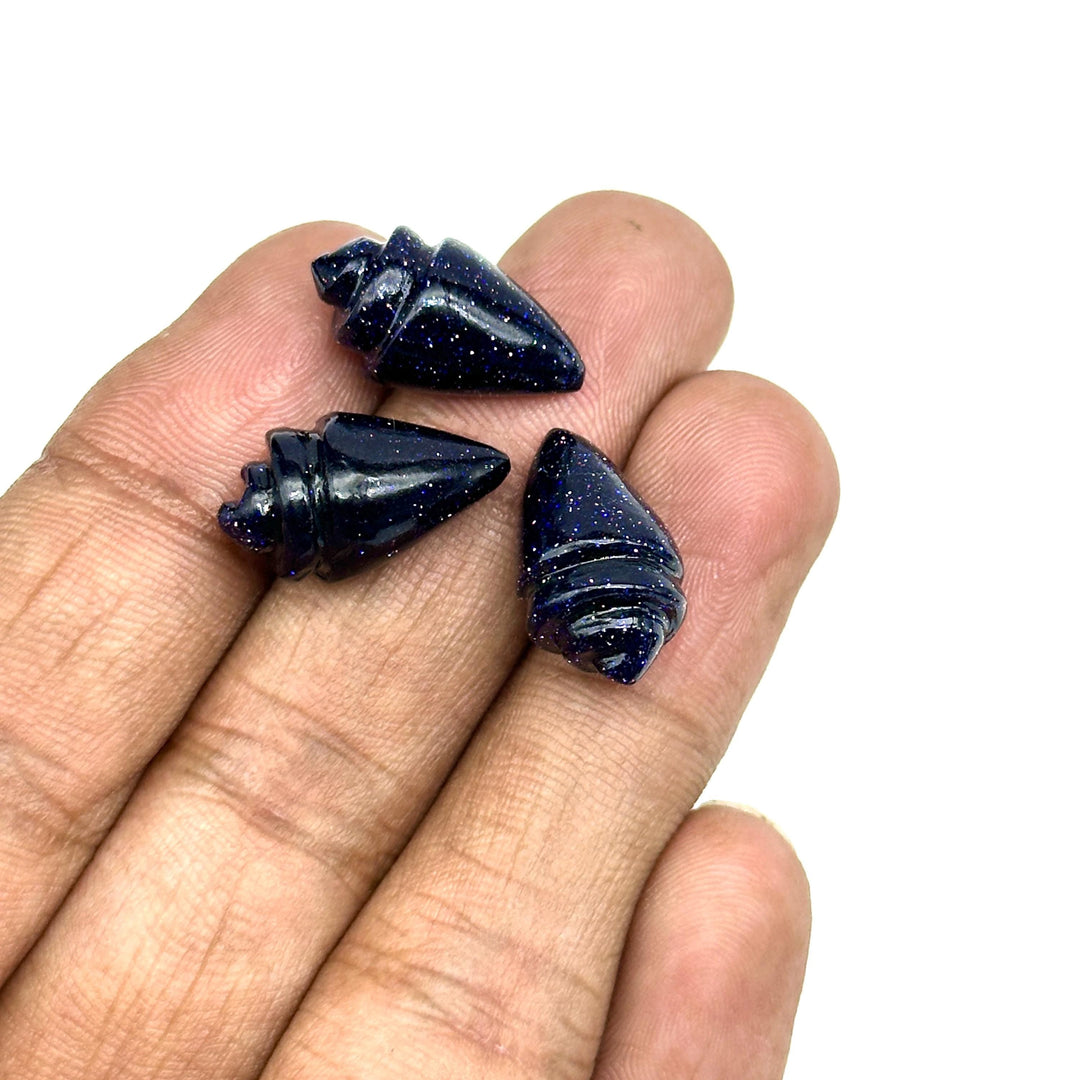 Natural Blue Sunstone Conch Shell Shape Carving, Sparkling Sunstone Hand Carved Shell Shape Gemstone Beads, 18X10 MM, Loose Shell Gemstone