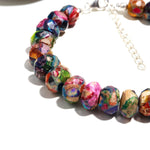 Load image into Gallery viewer, Rainbow Turquoise Beads Bracelet, Colorful Turquoise Faceted Rondelle Beads Bracelet, Women's Gift, Bohemian Beads Jewelry, Gift for Her