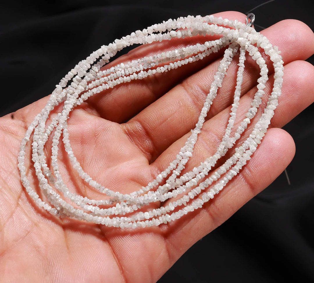 Natural White Rough Diamond Beads, Raw Form White Diamond Nuggets Beads, Jewelry Making Natural Diamonds, Loose Wholesale Diamond, 2-3 MM