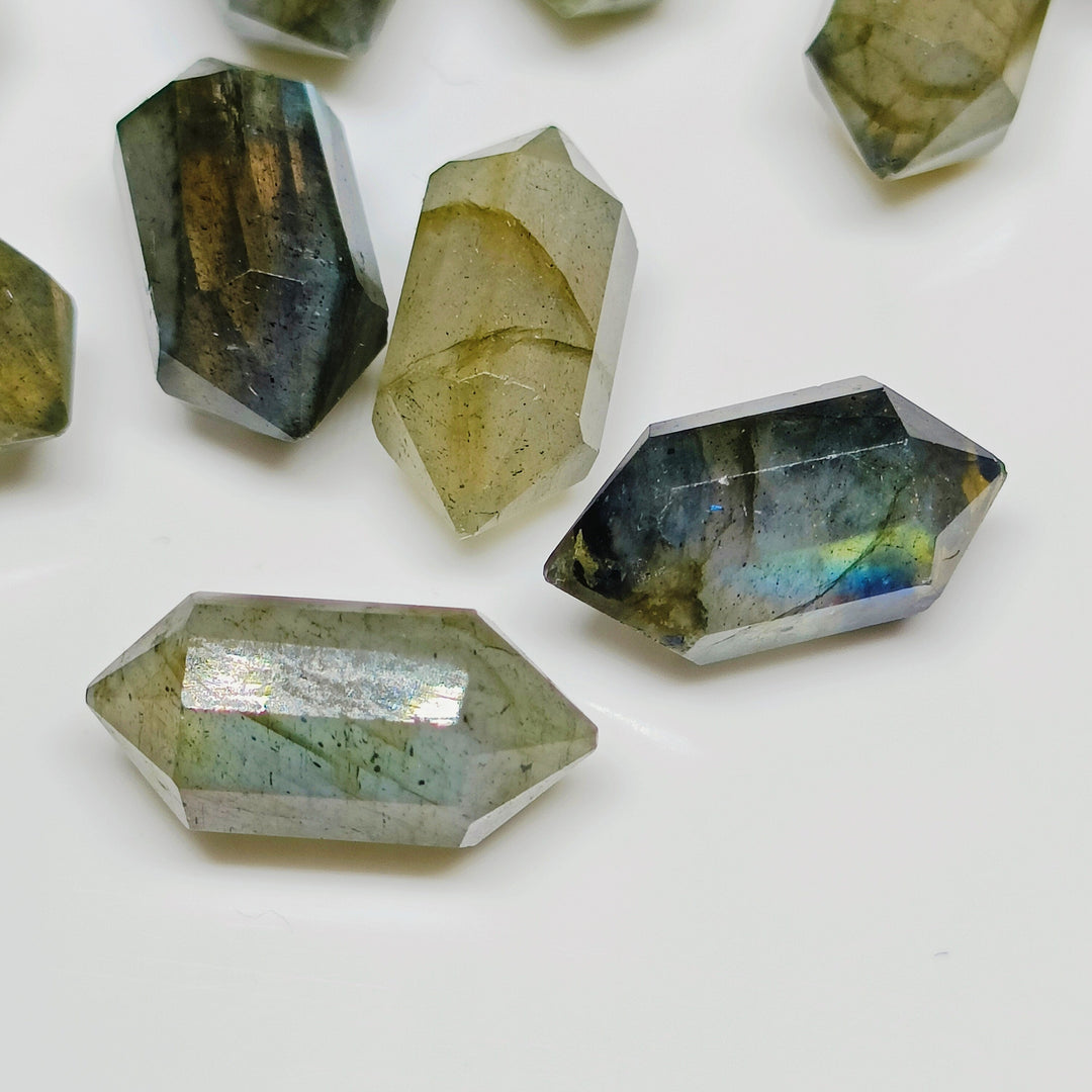 Natural Labradorite Pencil Shape Gemstone, Flashy AAA Labradorite Pointed Pencil Shape Carving, Double Side Point Pencil, 10 MM Beads