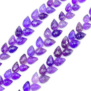 Natural Amethyst Faceted Drop Shape Beads, 6X8 mm Faceted Amethyst Briolette, Jewelry Making Side Cut Wholesale Earrings Beads 4 Inch Strand
